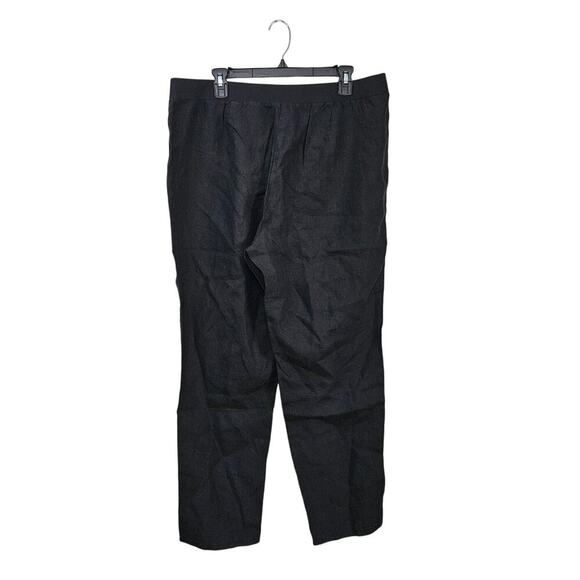 NWT J. JILL Love Linen Black Pull On Elastic Waist Pants Size Large Lightweight - Picture 2 of 6